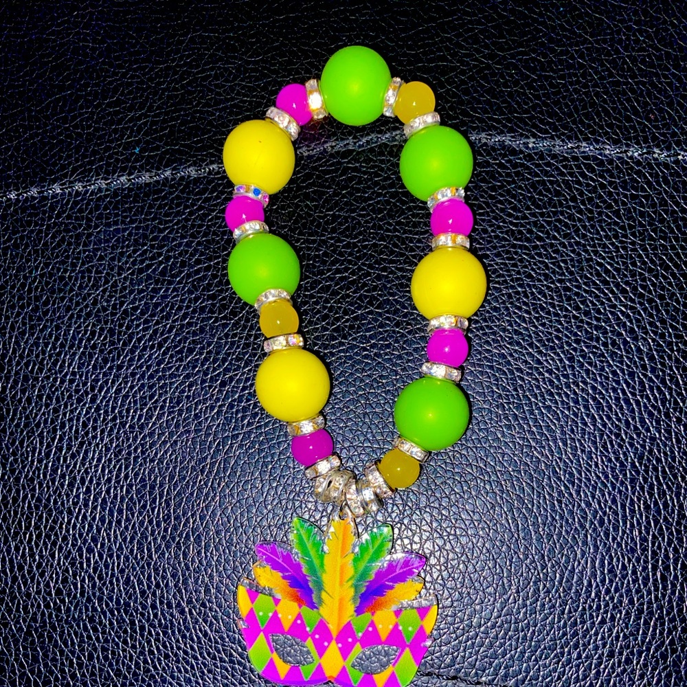 MARDI GRAS BEADED BRACELET